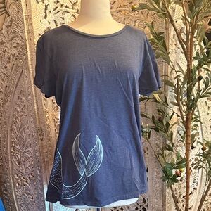Navy Mermaid Tail Graphic Women's Tee